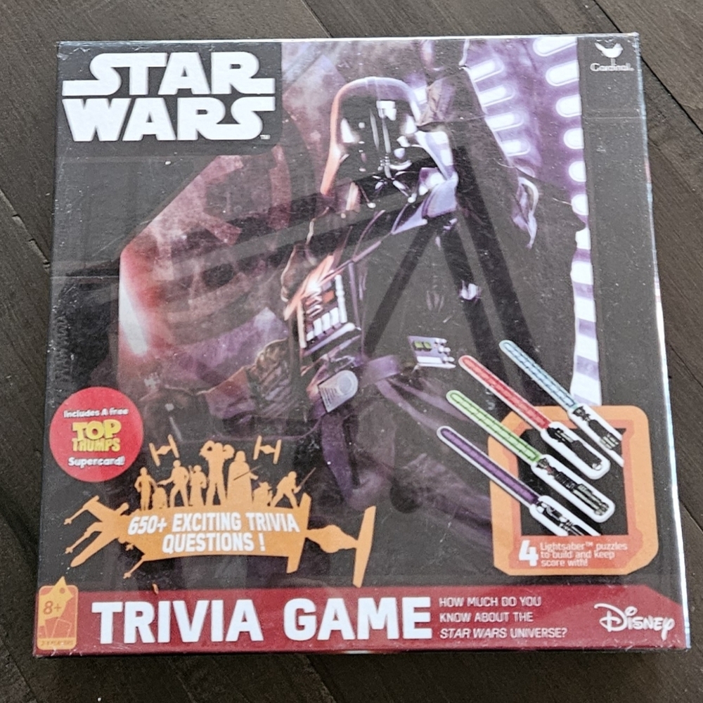 Disney Star Wars Trivia Game by Cardinal 650+ Questions Darth Vader NIP